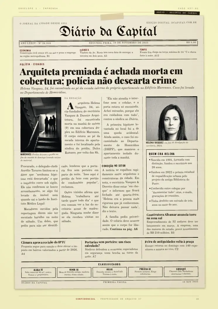 Jornal da época do Caso 01